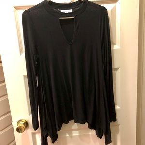 Like New Jennifer Lopez Black V-Neck Cutout Top M